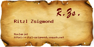 Ritzl Zsigmond névjegykártya